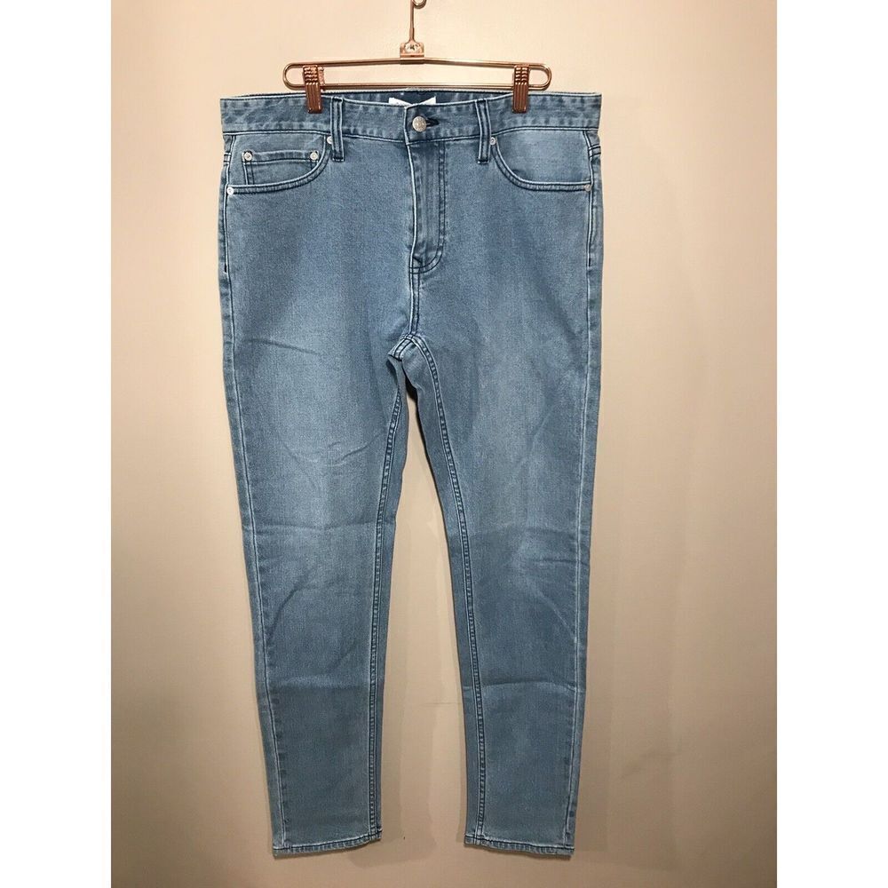Five Four Corvin Slim Jeans Mens Size 33 Heavy‎ Wash Light Blue NWT - Picture 2 of 7